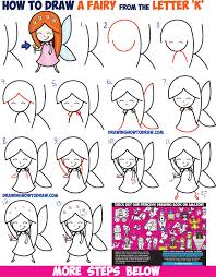 You can try to draw the background next to it, whatever you like. How To Draw A Cute Cartoon Fairy Kawaii Chibi From Letter K Easy Step By Step Drawing Tutorial For Kids How To Draw Step By Step Drawing Tutorials