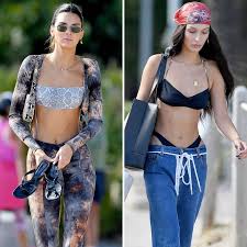 Victoria's secret models kendall jenner and bella hadid were for once taking a backseat on tuesday night, as they watched on at the los angeles lakers game at the staples center. Kendall Jenner And Bella Hadid Lounge In Bikinis In Miami Beach