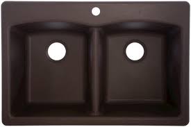 These sinks are heat and stain resistant and are available in a wide variety of types, styles and sizes. Franke Dual Mount 33 Granite 1 Hole Double Bowl Kitchen Sink At Menards