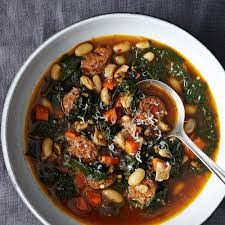 White Bean And Kale Soup With Sausage Recipe On Food52 Recipe Kale And Bean Soup White Bean Kale Soup Ham And Bean Soup