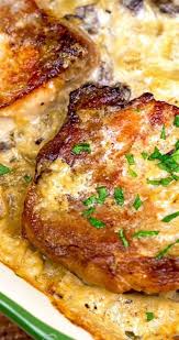 Pork Chops Scalloped Potatoes Casserole The Pork Chops And Scalloped Potatoes Cook All In One Casserole More Pork Recipes Recipes Pork Dinner