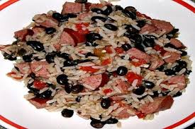 Black Beans And Rice With Sausage Black Beans Sausage And Rice Recipe Food Smoked Sausage Recipes Recipes