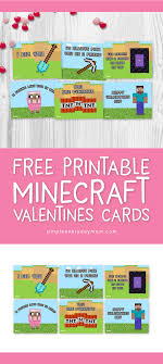 Minecraft valentine's day cards for the classroom (with a free printable). The Best Free Printable Minecraft Valentines For Boys