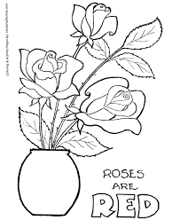 A rose bush usually has very dark green leaves and it's stems are green with red or brown thorns. Coloring Pages Of Flowers And Roses Coloring Home
