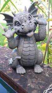 Garden Figure Garden Dragon Pulling Faces Amazon Co Uk Garden Outdoors Dragon Decor Dragon Figurines Dragon Sculpture