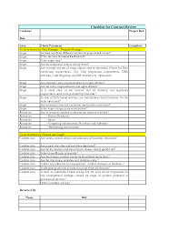100% customizable free sample,example & format checklist template in excel o5bdl. Contract Review Checklist Excel Flevy
