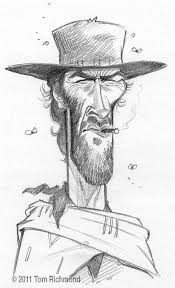Clint Eastwood Pencil Drawing By Tom Richmond Caricature Sketch Caricature Drawing Caricature