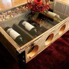 All you need is a few bottles of same size and shape and a board. Awesome Wine Rack Cork Holder Coffee Table Made By Ryobi Nation Member Rileymeisch Display Coffee Table Cool Coffee Tables Wine Display