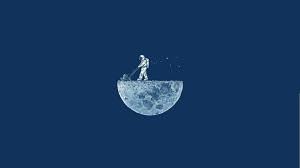 D e e p s p a c e x x on instagram: Download Hd Wallpapers Of 16687 Space Minimalism Blue Background Moon Astronaut Astronauts Hum Astronaut Wallpaper Minimal Wallpaper Minimalist Wallpaper