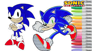 Sonic the hedgehog is a super fast hedgehog, so fast, he can run. Then Vs Now Sonic Coloring Book Pages Rainbow Splash Sega Genesis Youtube
