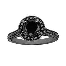 Black Diamond Engagement Ring Vintage Engagement Ring Halo Bridal Ring 14k Black Gold 2 00 Carat Certified Handmade Pave Set Vintage Engagement Rings Simple Vintage Engagement Rings Sapphire Black Diamond Ring Engagement