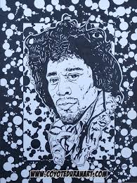 Jimi Hendrix", ballpoint pen