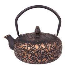 Teaology Cast Iron Teapot 500ml Imperial Stripe Black Gold Donaldson Enterprises