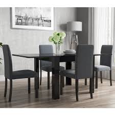 Light dist slate grey/ rustic mango grey wash top wayfair north america $ 539.99. Flip Top Dining Table In Black High Gloss With 4 Slate Grey Chairs Vivienne New Haven Furniture123