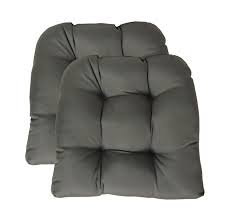Brunswick teak patio chair with cushions birch lane™ frame color/cushion color: Rsh Decor Sunbrella Canvas Charcoal Large 2 Piece Wicker Chair Cushion Set Indoor Outdoor Tufted Wicker Matching Chair Seat Cushions Dark Grey Walmart Com Walmart Com