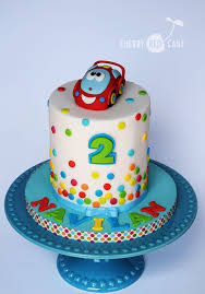 2nd Birthday Boy Cake Images For Kids Cherry Red Cake Cars Birthday Cake Birthday Cake Kids Cake
