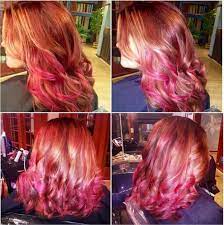 Call It Pink Ombre Copper With Hot Pink Ends Ginger Or Rose Gold Hair But I Call It Awesome I Love My Funky Hair Colors Gorgeous Hair Color Rose Gold Hair