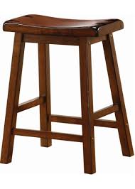 Stylewell walnut finish saddle backless counter stool (set of 2) (16.33 in. 180069 Stool Saddle Seat Chestnut Brown Tree House Furniture