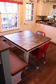 Square Farmhouse Dining Table In 2021 Shabby Chic Kitchen Chic Kitchen Square Kitchen