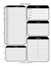 Handout vorlagen für openoffic : Daily Planner Openoffice Template