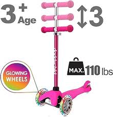 DADDYCHILD 3 Wheel Scooters for Kids, Kick Scooter for Toddlers 2-6 Years  Old, Boys and Girls Scooter with Light Up Wheels, Mini Scooter for Children  (Pink) : Amazon.in: Toys & Games