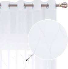 White bedroom curtains 63 inches. Deconovo Grommet White Sheer Curtains 63 Inch Length Foil Print Gold Star Voile Sheer Curtain Panels For Bedroom 52x63 Inch 2 Panels Home Decor Panels