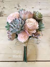 Succulent And Sola Flower Wedding Bouquet Customized Wedding Svadebnye Cvetochnye Kompozicii Svadebnye Bukety Buket Svadba