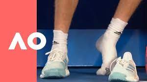 After three consecutive matches in which his shoe laces required a pause in his matches, (shoe gate) some fans are speculating that stefanos tsitsipas is cau. Tsitsipas Wardrobe Malfunction Australian Open 2019 Youtube