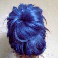 This man bun is a lot of fun and a great way to keep hair out of the face. Blue Bun Hair Styles Hair Color Crazy Indigo Hair