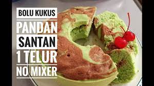 Namun demikian berkat tambahan warna hijau pandan dan beraroma pandan jadi tambah lebih cantik dan. Bolu Pandan Kukus Santan 1 Telur No Mixer Takaran Sendok Youtube
