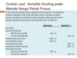 Contoh Soal Harga Pokok Produksi Metode Variable Costing Di 2021 Abc Akuntansi Biaya Produk