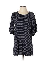 Details About Suzanne Betro Women Blue Short Sleeve Top S