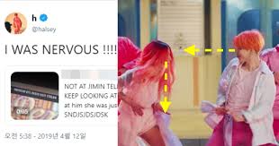 Boyz with fun (japanese version) butter. Halsey Responds To Fans Asking Why She Couldn T Look Jimin In The Eyes During Boy With Luv Koreaboo