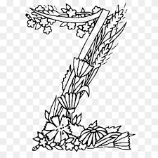 Download the alphabet coloring page with floral style. Alphabet Drawing Letter Coloring Book Kleurplaat Flower White Child Leaf Png Pngwing