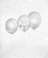 Black And White Pencil Drawings Simple Balloon Face Black And White Illustration Pencil Drawing Illustration Print Face Balloon Art Drawings Sketches Simple Pencil Drawings Creepy Drawings