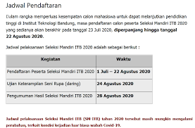Syarat pendaftaran sm itb 2021. Itb Perpanjang Pendaftaran Mahasiswa Baru Jalur Mandiri