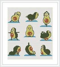 Check spelling or type a new query. Yoga Avocado Cross Stitch Pattern Easy Counted Cross Stitch Etsy Cross Stitching Nursery Cross Stitch Cross Stitch Pictures