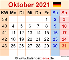 Kalender 2021 zum ausdrucken kostenlos ein 3monatskalender 2019 enthält zum beispiel die wochentage für 2019. Kalender Oktober 2021 Als Pdf Vorlagen