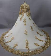 Cg08 Plus Size White With Gold Muslim Wedding Dresses Muslim Wedding Dresses Muslim Wedding Wedding Dress Blog