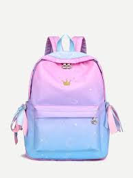 Crown Detail Bow Tie Backpack Girls Bags Girl Backpacks Patterned Backpack