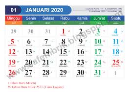 Desain Kalender 2020 Lengkap Sosialpost