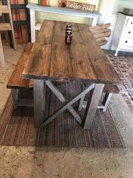 Rustic Wooden Farmhouse Table Set With Provincial Brown Top Etsy Rustic Kitchen Tables Farmhouse Kitchen Tables Farmhouse Table Setting