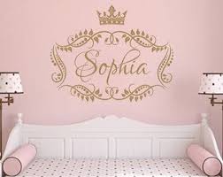 Name Wall Decal Girl Princess Crown Personalized Decor Etsy Personalized Wall Decals Name Wall Decals Name Wall Stickers