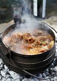 Roasted Ostrich Food Fire Food Cooking