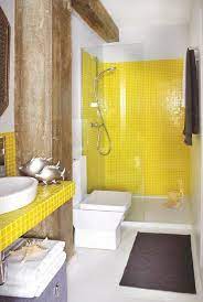 You may boldly rock a yellow accent wall done with tiles or panels but this will be a decor feature that is hard to change, keep it in mind. Bathroom Tile Ideas Will Amp Up Your Small Bathroom With A Touch Of Creativity And Color Modern Bathroom Til Yellow Bathrooms Tile Bathroom Bathroom Interior