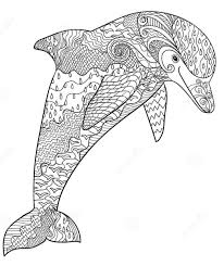 Zentangle Dolphin Coloring Page Anti Stress Dolphin Coloring Pages Animal Coloring Pages Whale Coloring Pages