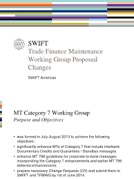 Kontaktinformasjon er tilgjengelig for mange banker. Swift Trade Finance Messages And Anticipated Changes 2015 Letter Of Credit Banking