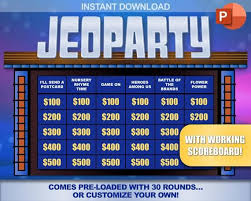 Jeopardy Instant Download Party Game Windows Pc Powerpoint Template Game Night Make Your Own Make Your Own Game Games Jeopardy Game