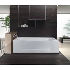 Freestanding cast iron bathtubs are 60 to 75 inches long, hold up to 82 gallons of water, and weigh an average of 385 pounds; 60 Inch Cast Iron Alcove Tub In White Overstock 30948848