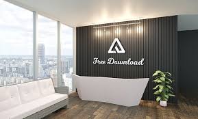 Download Indoor Decoration Wall 3d Logo Mockup Psd Free Download